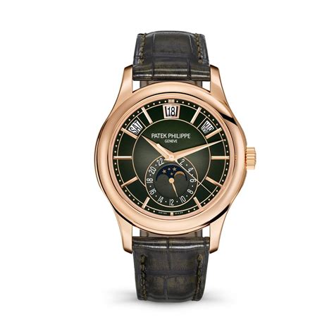 patek philippe jahreskalender ref. 5205r|Patek Philippe green calendar.